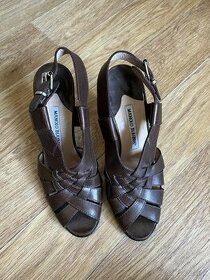 Manolo Blahnik vintage hnedé kožené sandále