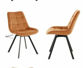 Čalúnená otočná stolička LAPO - škoricová farba/bežová farba - 1