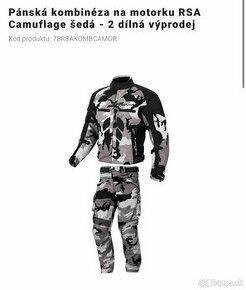 Pánská kombinéza na motorku RSA Camuflage šedá - 1