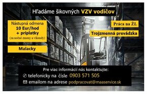 Hľadáme vodičov VZV - Malacky