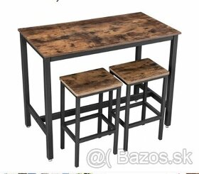 Barový stôl so stoličkami - zostava - set 120x60x90 cm - 1