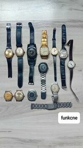 Stare vreckové hodinky plus PRIM hodinky na 9 fotkách