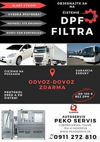 Ponúkame Vám profesionálne čistenie DPF filtrov.