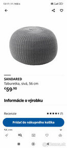 Taburetka Ikea Sandared 56cm Sivá - 1