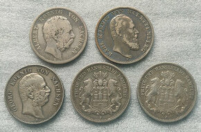 Strieborne mince 2 a 5 Mark - Kaiserreich