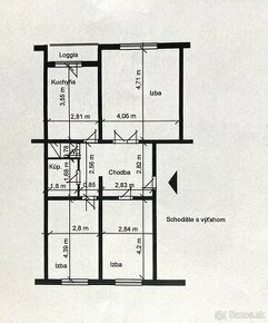 3-izbový BYT na PREDAJ - ROZKVET