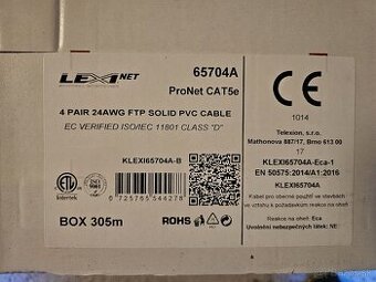 LEXI-Net dátový kábel Cat 5e FTP PVC 305m box šedý