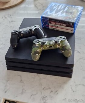 Playstation 4 Pro 1TB + 2 ovládače + 4 hry