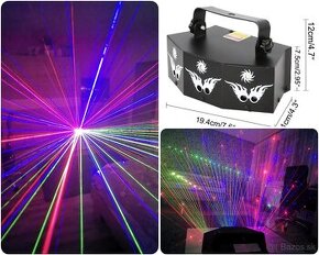 Laser 6 lúčový RGB na diaľkové ovládanie, dmx