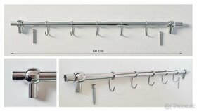 Nerezová závesná lišta na kuchynské náčinie, nepoužitá,60 cm