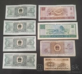 Bankovky ČÍNA - 1953-1996 - některé UNC