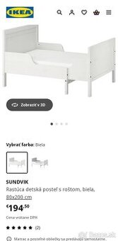 Rastúca detská posteľ Ikea