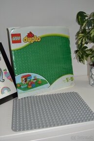 Lego duplo 2304 podložka zelená velká+sivá menšia