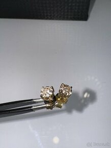 Zlaté naušnice s diamantmi 0,2kt