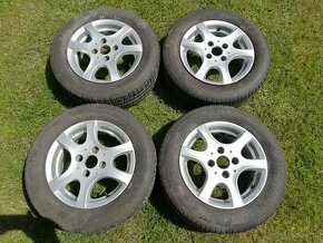 Elektróny 14",4X108 ET 43,,gumy 185/65 R14,dezen 4mm,na ford