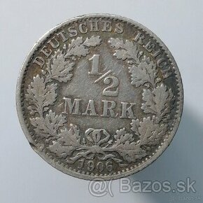 1/2 mark 1906 E, Nemecko - 1