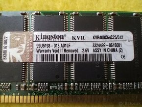 Kingston 2x512MB (1GB) Ram DDR1