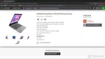 LENOVO IdeaPad 3 14IIL05 Platinum Grey Windosw11