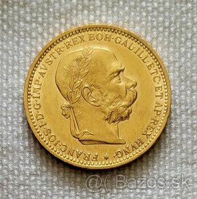 Zlatá rakúska 20 koruna FJI, 1897 bz - 1