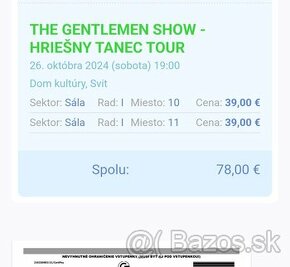 THE GENTLEMEN SHOW - HRIEŠNY TANEC TOUR SVIT