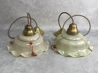 Art deco párové závesné lampy