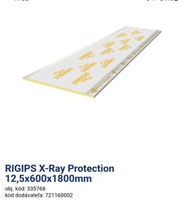 Rigips x-Ray Protection Sadrokartón proti RTG žiareniu