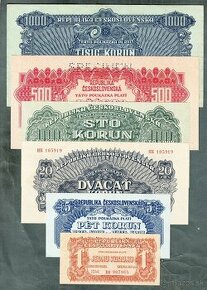 Staré bankovky KOMPLET SESTAVA 1944 pěkný stav - 1