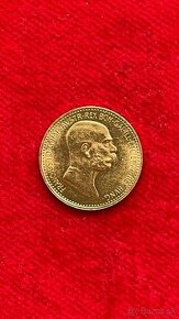 Zlatá pamätná 10 koruna 1908 - 1