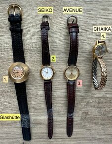 Staré hodinky-CHAIKA,SEIKO,GLASHUTTE a AVENUE