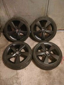 4ks alu disky orig. Škoda 5x100 R17 pneu 6mm 215/40 r17