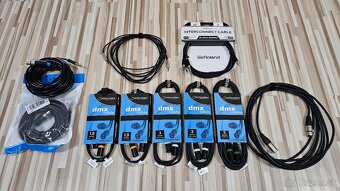 Rôzne NOVÉ nepoužité XLR, Jack 6,3 a Jack 3,5 audio káble