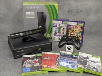 Xbox 360 Slim/E, Kinect, 1 ovládač, 6 hier