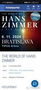 Hans Zimmer 6.11 vstupenky Bratislava