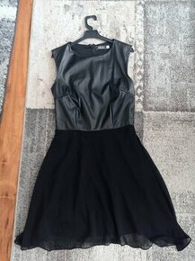 Koženkové šaty M