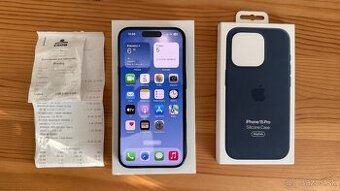 iPhone 15 Pro 256 GB Blue Titanium , záruka 6/2026