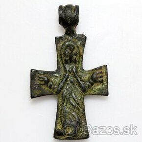 byzantský bronzový prívesok krížik z obdobia 500-1000 A.D. - 1