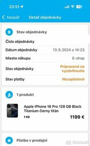 PRENECHAM ZDARMA OBJEDNAVKU NA IPHONE 16 PRO