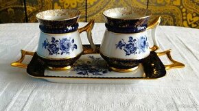 Krásný porcelán - cobalt a růžový - 1