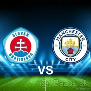 Predám 2 lístky na zápas ŠK SLOVAN: Manchester city -liga ma