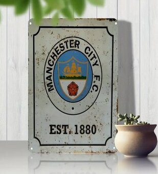 (IHNEĎ) Plechová tabuľa FC Manchester City, 1880