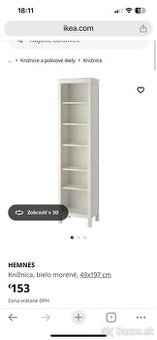 Kniznica Ikea Hemnes biela