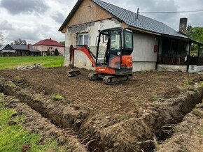 Zemné a výkopové práce, Minibager, nákladná doprava bager - 1