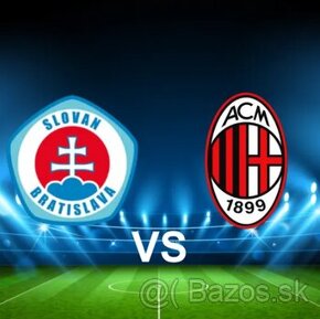 lístky na zápas Sk slovan vs Ac Milano