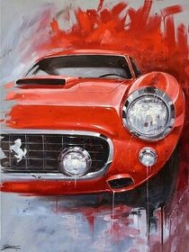 Predám maľovaný obraz Ferrari
