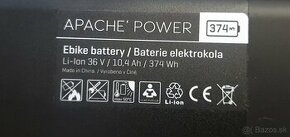 Bateria 36v  APACHE POWER Li-ion 36v 10.4Ah 374Wh - 1