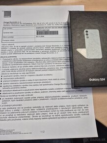 Predám Samsung S24 256GB v záruke 24 mesiacov +sklo+obal