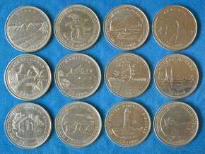 3x kompletná zbierka 36 mincí Canada 25cent 1999, 2000, 2010