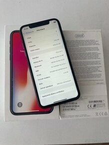 Apple iPhone X  256gb Space Gray zdravie 100% TOP stav - 1