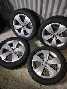 Zimné 4ks alu disky orig. Škoda 5x112 R17 pneu