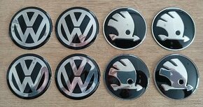 65mm Škoda a Volkswagen nálepky na krytky